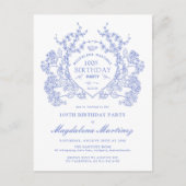 Carte postale 100e anniversaire Invitation à motif (Devant)