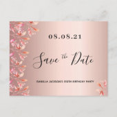 Carte Postale 100e anniversaire rose or rose floral enregistrer  (Devant)