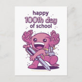 Carte Postale 100ème jour d'invitation à l'école (Devant)