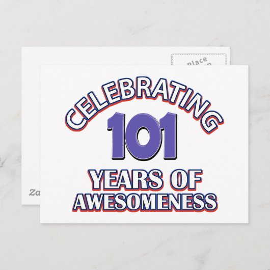 Carte Postale 101 ans de cadeaux (Devant / Derrière)