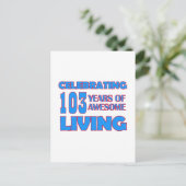 Carte Postale 103 ans conception d'anniversaire (Debout devant)