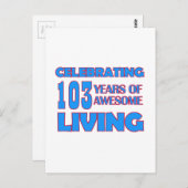 Carte Postale 103 ans conception d'anniversaire (Devant / Derrière)