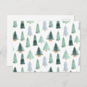 Carte postale (10,8 x 14,2 cm) - Christmas Trees B (Devant / Derrière)