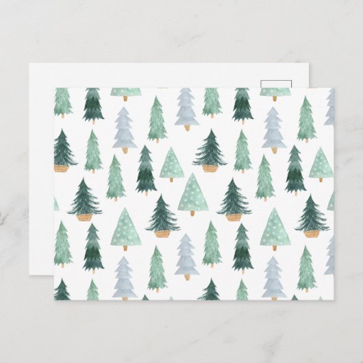 Carte postale (10,8 x 14,2 cm) - Christmas Trees B (Devant / Derrière)