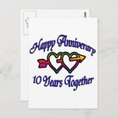 Carte Postale 10 ans ensemble (Devant / Derrière)