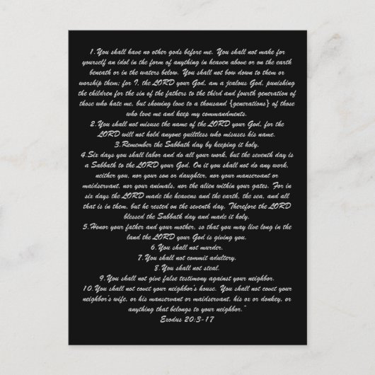 CARTE POSTALE 10 COMMANDEMENTS (Devant)