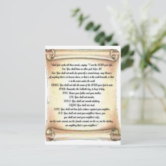 Carte Postale 10 commandements (Debout devant)