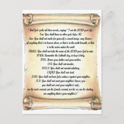Carte Postale 10 commandements (Devant)