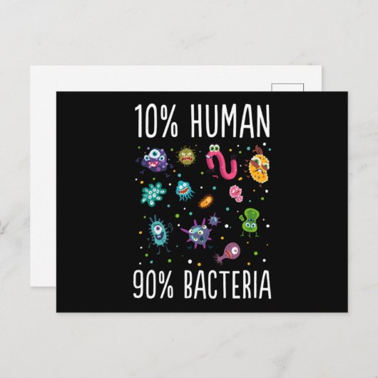 Carte Postale 10 Humain 90 Bactéries Microbiologie Imprimer Cade (Devant / Derrière)