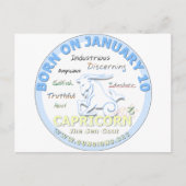 Carte Postale 10 janvier anniversaire - Capricorne (Devant)
