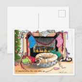 Carte Postale 10 minutes après le réveil des chats (Devant / Derrière)