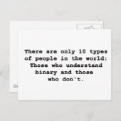 Carte Postale 10 Types de personnes (Devant / Derrière)