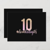 Carte Postale 10e anniversaire Double chiffres filles Peach Ombr (Devant / Derrière)