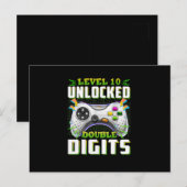 Carte Postale 10e anniversaire pour garçons à double chiffres jo (Devant / Derrière)