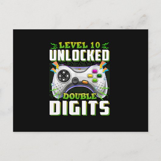 Carte Postale 10e anniversaire pour garçons à double chiffres jo (Devant)