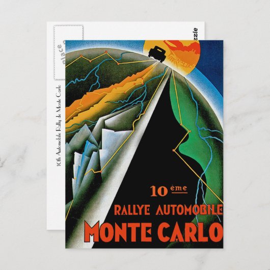 Carte Postale 10e Rallye automobile de Monte Carlo (Devant / Derrière)