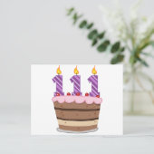 Carte Postale 111 ans sur le gâteau d'anniversaire (Debout devant)