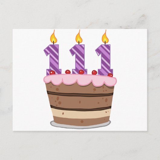 Carte Postale 111 ans sur le gâteau d'anniversaire (Devant)