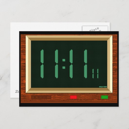 Carte postale 11:11 Horloge (Devant / Derrière)