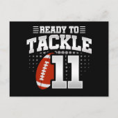 Carte Postale 11 ans Tackle Football Party 11e anniversaire (Devant)