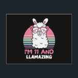 Carte Postale 11 Years Old Bday Llamazing 11th Birthday Llama<br><div class="desc">Retro Vintage Style Birthday Gift Design Perfect To Pair With Shorts,  Leggings Or Jeans For A Casual Yet Trendy Look. Humorous Funny Humor Birthday Gift Outfit For Family Member,  Loved One Or Yourself. Matches Loads Of Clothes. GET YOURS TODAY!</div>