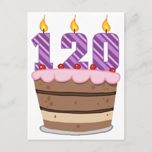 Carte Postale 120 ans sur le gâteau d'anniversaire