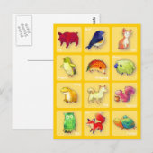 Carte postale 12 Animaux (personnalisable) (Devant / Derrière)
