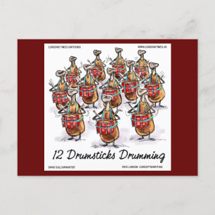 Carte Postale 12 Baguettes de tambour qui tambourinent Rick Lond