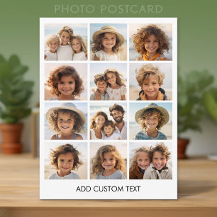 Carte Postale 12 Collage de photos - Grille moderne blanche - Te