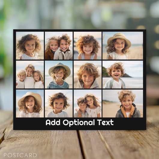 Carte Postale 12 Collage Instagram avec texte facultatif