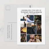 Carte Postale 12 Collage photo pour funérailles (Devant / Derrière)