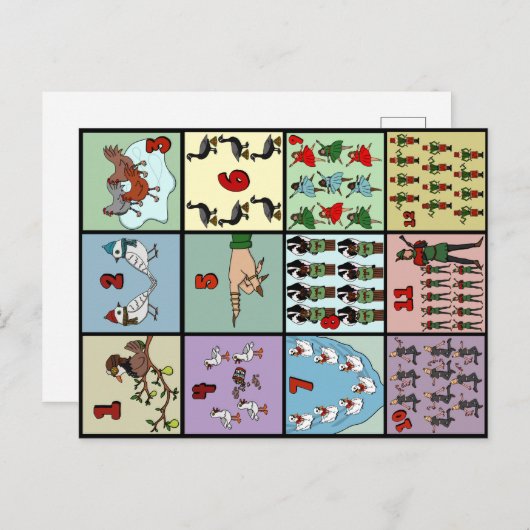 Carte postale 12 jours de Noël (Devant / Derrière)