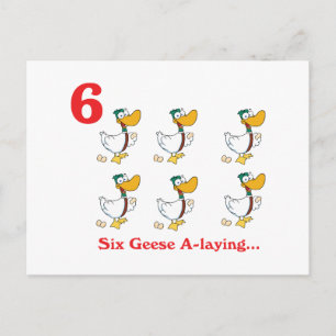 Carte Postale 12 jours six oies pondant