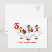 Carte Postale 12 jours trois poules françaises (Devant / Derrière)