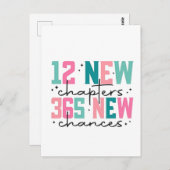Carte Postale 12 Nouveaux chapitres, 365 Nouvelles chances 100 J (Devant / Derrière)