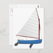 Carte Postale 12 Pied Voile Dinghy (Devant / Derrière)