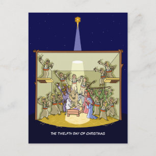 Carte postale 12e jour de Noël (12 tambours)