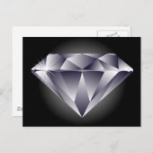 Carte Postale 1307552490_Vector_Clipart diamant argenté noir (Devant / Derrière)