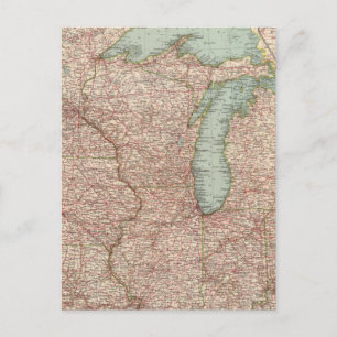 Carte Postale 13435 Mich, Wis, Minn, Ia, Mo, Ill, Ind, Ky