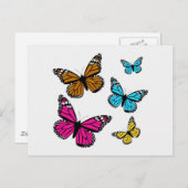 CARTE POSTALE 139 PAPILLONS DE DESSIN ANIMÉ COLORÉS ASSORTIMENT  (Devant / Derrière)