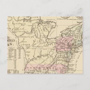 Carte Postale 13 colonies 1776