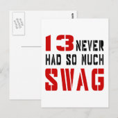 Carte Postale 13 Jamais Autant De Swag N'Avait Été (Devant / Derrière)