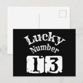 Carte Postale 13 - Numéro 13 Chanceux (Devant / Derrière)