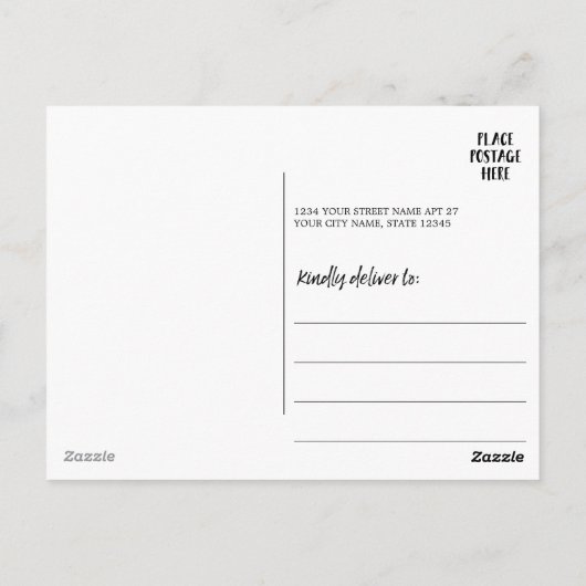 Carte Postale 13 Photo Collage Monogramme noir - Peut modifier l (Dos)