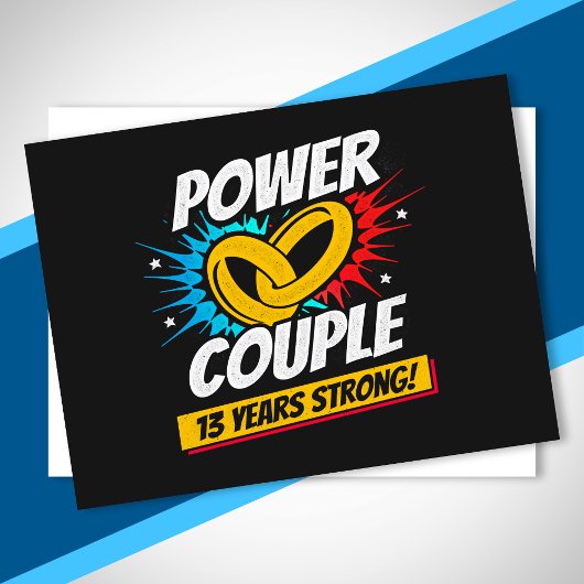 Carte Postale 13e anniversaire de mariage Couples 13 ans forts