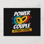 Carte Postale 13e anniversaire de mariage Couples 13 ans forts (Devant)