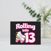 Carte Postale 13e anniversaire Roller Patinage 13 ans (Debout devant)