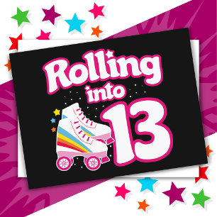 Carte Postale 13e anniversaire Roller Patinage 13 ans