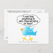 Carte postale 140 CARACTÈRES (Devant / Derrière)