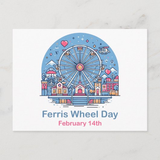 Carte Postale 14 février Journée de la grande roue (Devant)